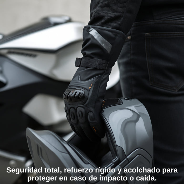 Guantes Moto Motociclista Protección Invierno Pantalla Táctil Antideslizantes