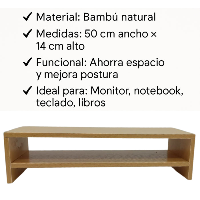 Soporte Monitor Con Estante Almacenamiento De 2 Niveles