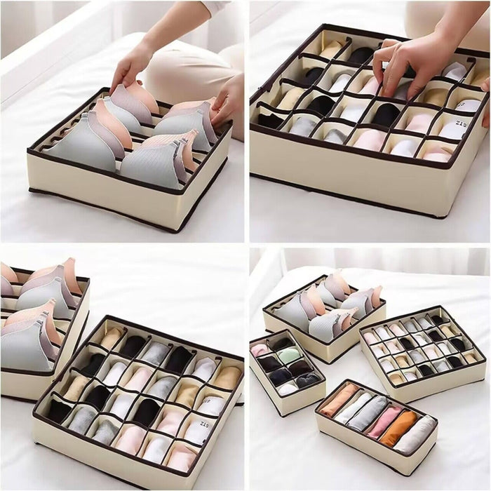 Organizador De Ropa Interior Calcetines Organizador De Cajones Almacenador Closet Interior Hogar Pack X4