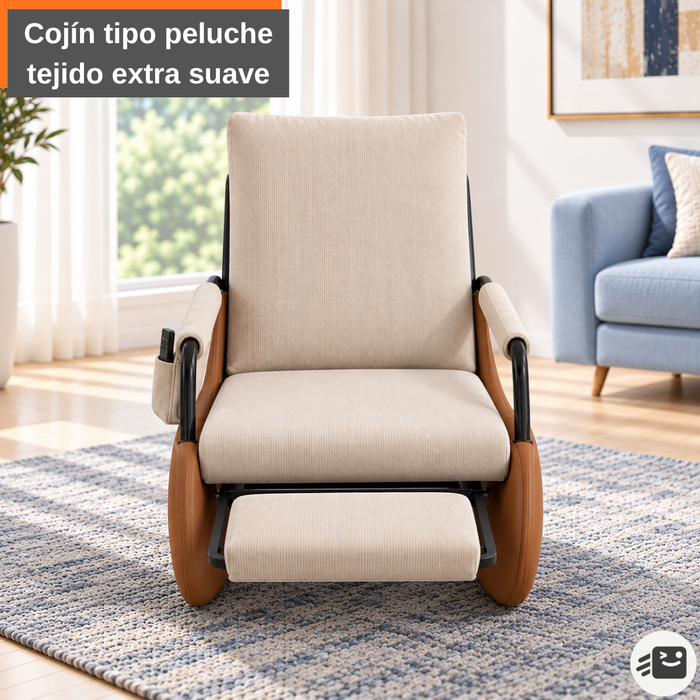 Sillón Mecedora Reclinable 3 Niveles Reposapiés Living