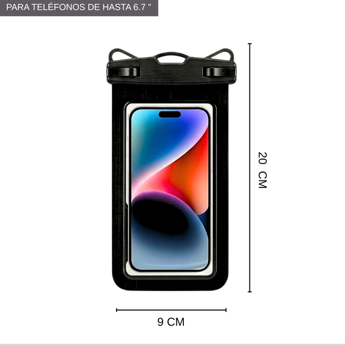 Funda Impermeable Celular Universal Protector De Teléfono Negro