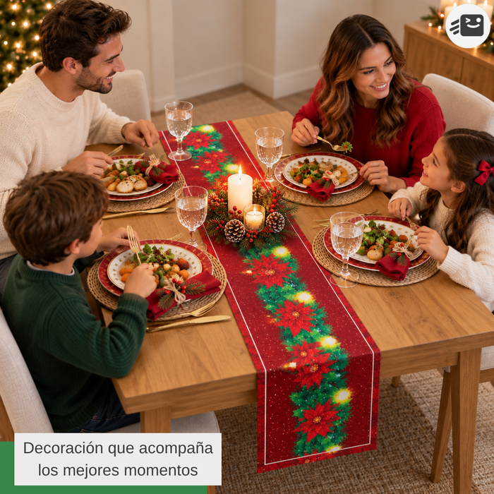 Camino De Mesa Navideño 180x30 Cm Decorativo Mantel Comedor