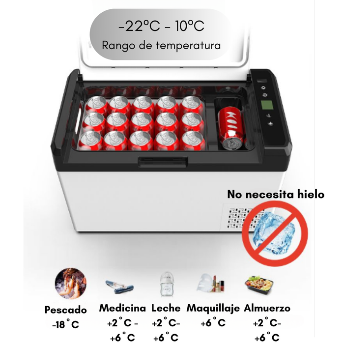 Mini Freezer Refrigerador Congelador 25 L Portátil Auto Casa Gris