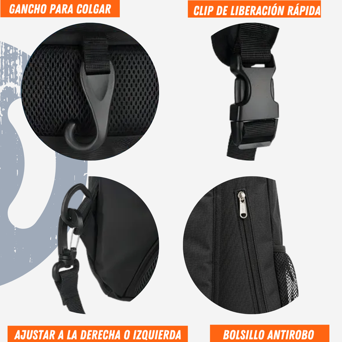 Bolso Padel Mochila Cruzada Tenis Raquetero Ajustable