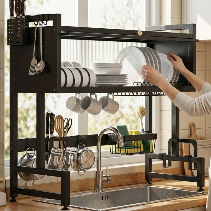 Escurridor Secador De Platos Loza 2 Niveles Cocina Metálico