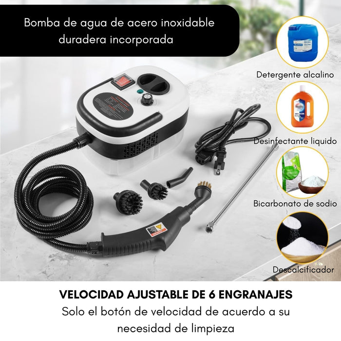 Limpiador Vapor Manual Alta Potencia Multiuso Portátil 4 Pzs