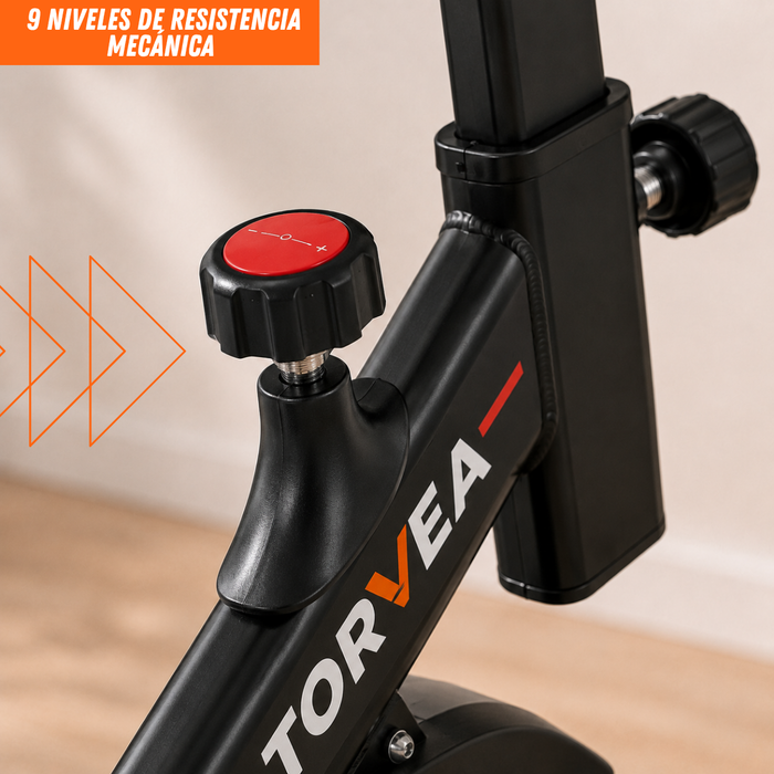 Bicicleta Spinning Estática Ejercicio Fitness Cardio 9 Niveles de resistencia Ajustable Entrenamiento En Casa Bicicleta Fija Gimnasio Hogar Sillín Regulable