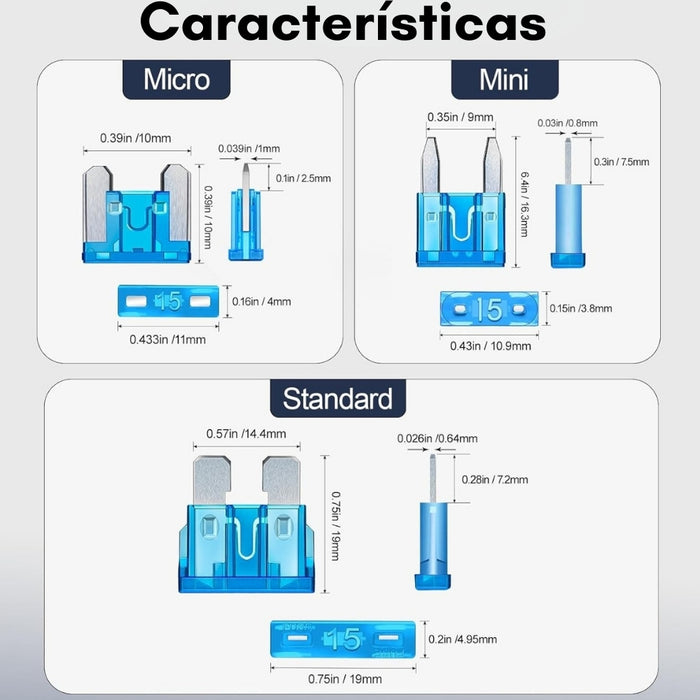 Kit Caja 300 Fusibles Para Auto Carro Coche + Extractor