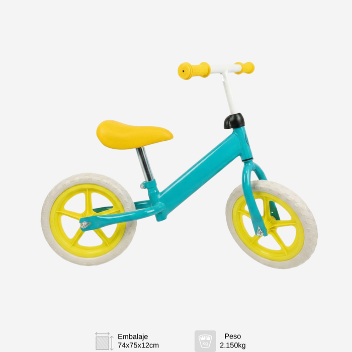 Bicicleta Bebé Equilibrio Niños Asiento Ajustable Infantil Amarillo