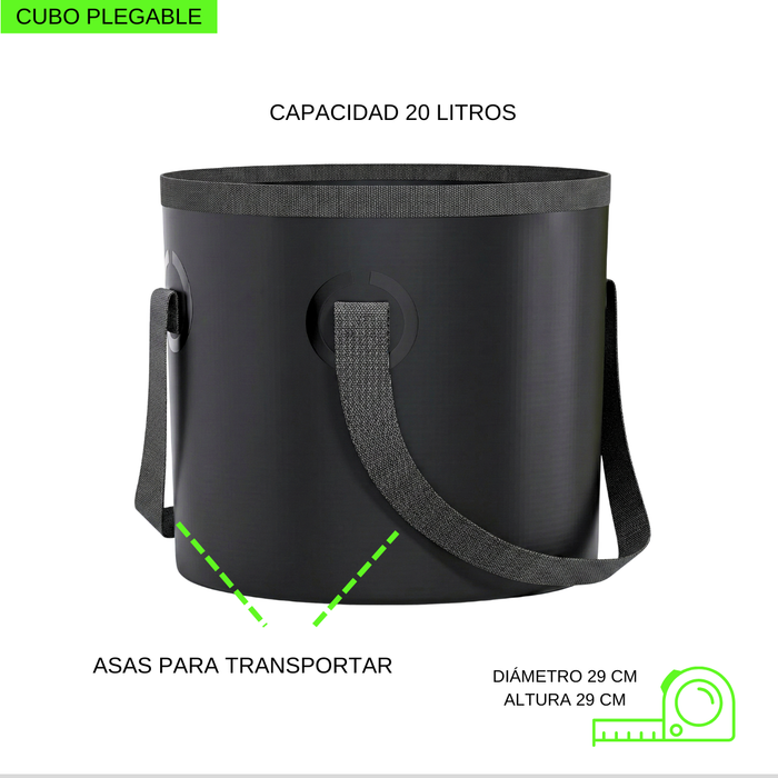 Ducha Camping Portátil 20l Regadera Recargable Led Accesorio Negro