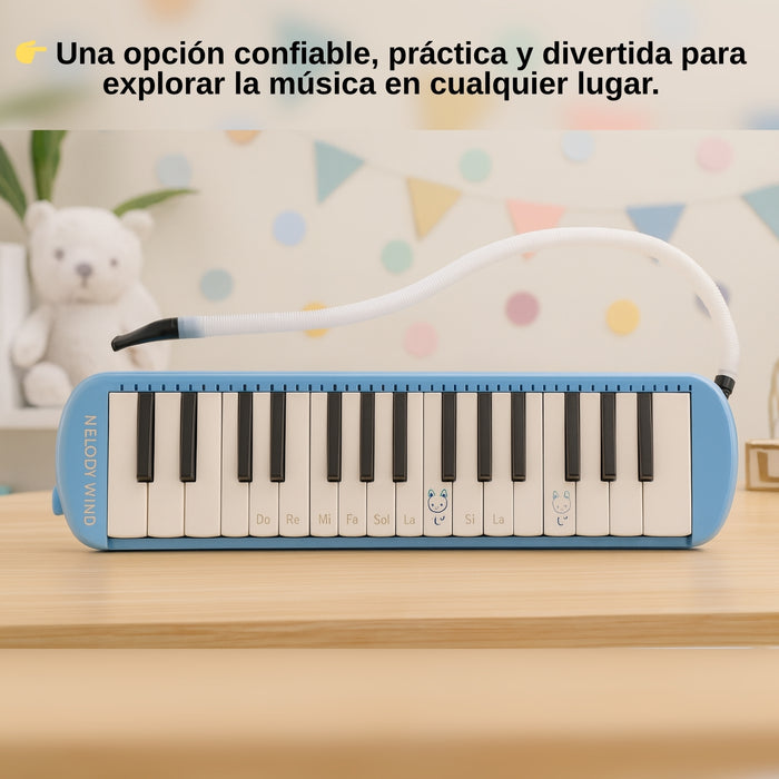 Melódica 37 Notas Escolar Teclas Y Estuche Rosa Instrumento