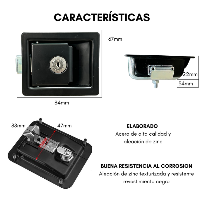 Chapa Cerradura Camper Casa Rodante Grande Incluye 2 Llaves