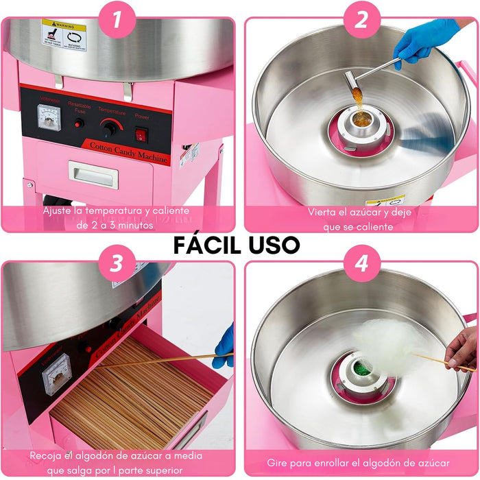 Máquina De Algodón De Azúcar Swetty Color Rosa Claro 220v