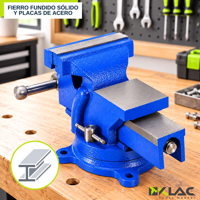 Tornillo De Banco Mecánico 8" Base Giratoria Tornillo Morsa Para Taller