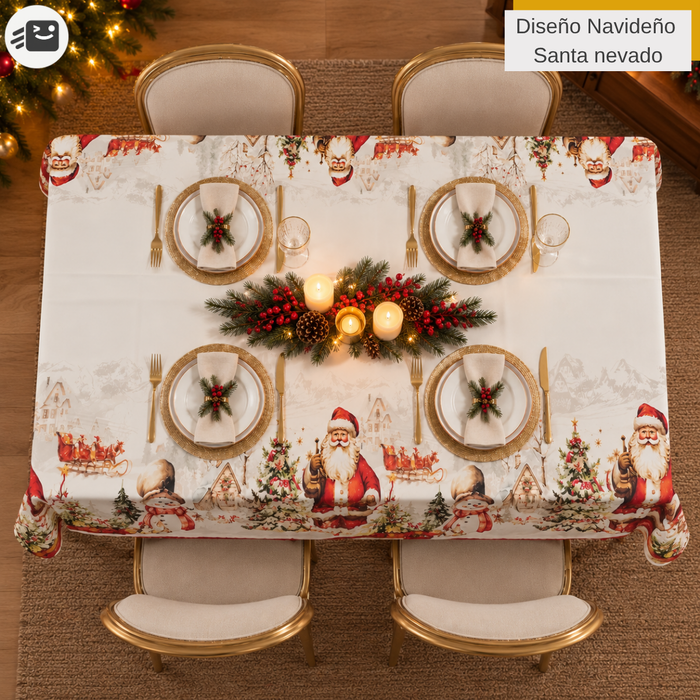 Mantel Navideño Mesa Decoración Navidad 145x200cm Fiestas