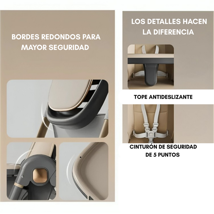 Silla De Comer Reclinable Plegable Baby Café