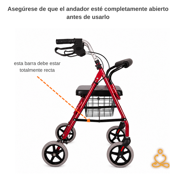 Burrito Andador Ortopédico Plegable 4 Ruedas Con Asiento
