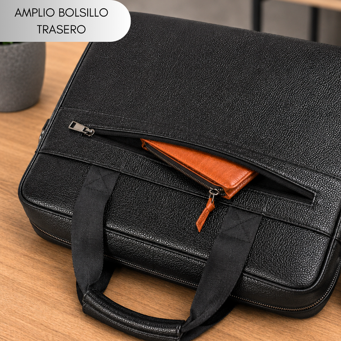 Maletín Portafolio De Cuero Para Portátil Notebook 14