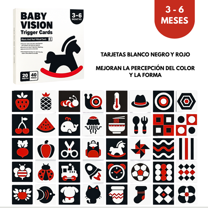 Tarjetas Estimulación Visual Bebes 0-36 Meses- Niños 4Cajas Cartón