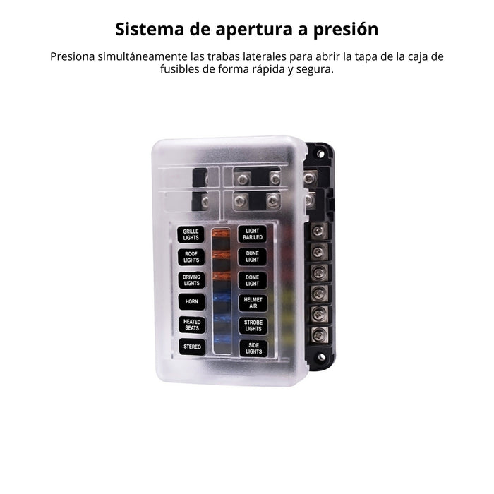 Bloque De Fusibles De 12 Vías Ato/atc Con Indicador Led