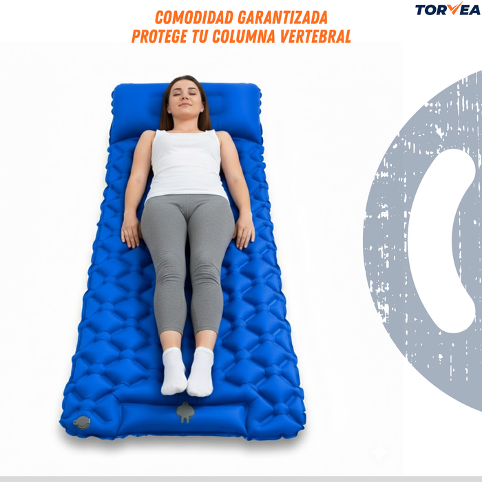Colchón Inflable Portátil 1 plaza Torvea Colchoneta Camping