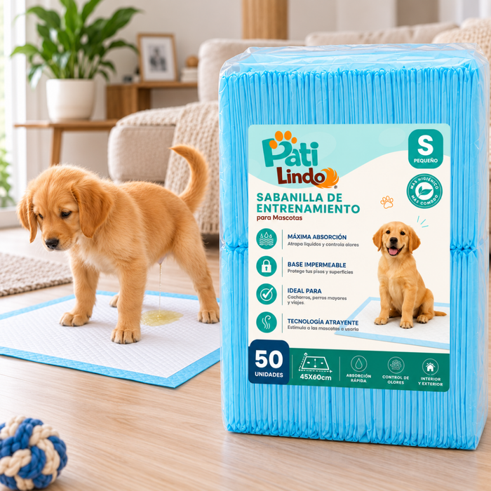50 Pañales Sabanillas Entrenamiento Absorbentes Mascota Perros 60x45cm