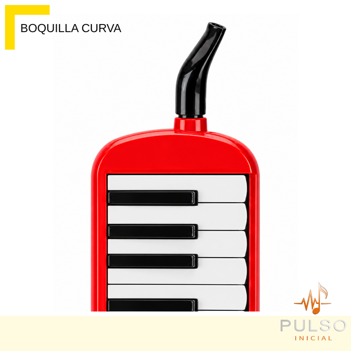 Melódica 32 Notas Boquilla + Manguera + Estuche Teclado Rojo