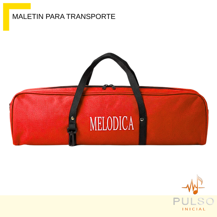 Melódica 32 Notas Boquilla + Manguera + Estuche Teclado Rojo