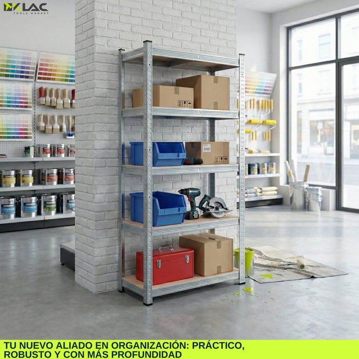 Estante Rack 18x90x60 Repisa Galvanizado 5 Niveles Plateado