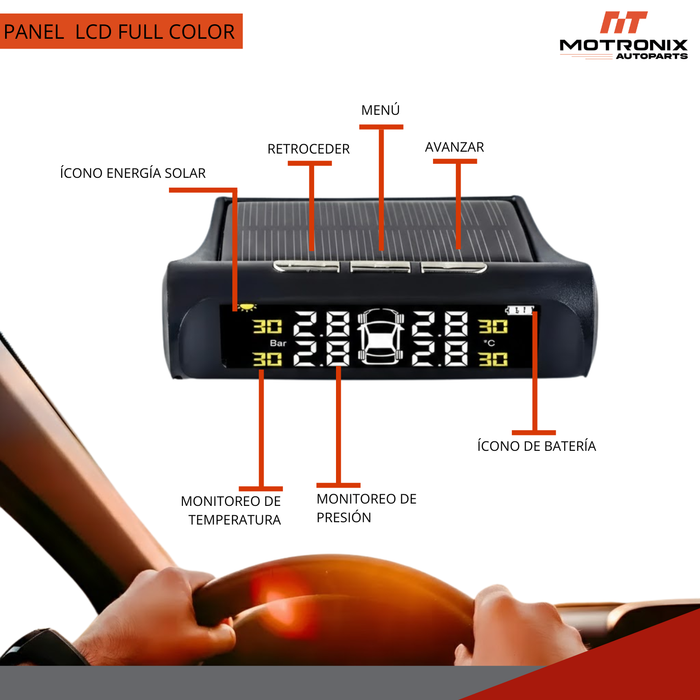 Sistema Monitoreo Presión De Neumáticos Medidor De Psi Auto
