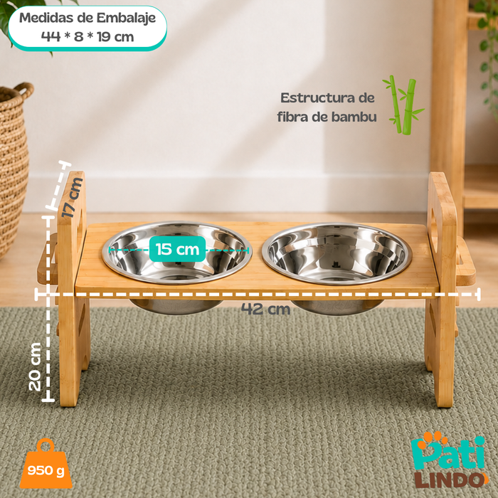 Comedero Bebedero Para Perros Gatos Mascotas Plato Ajustable