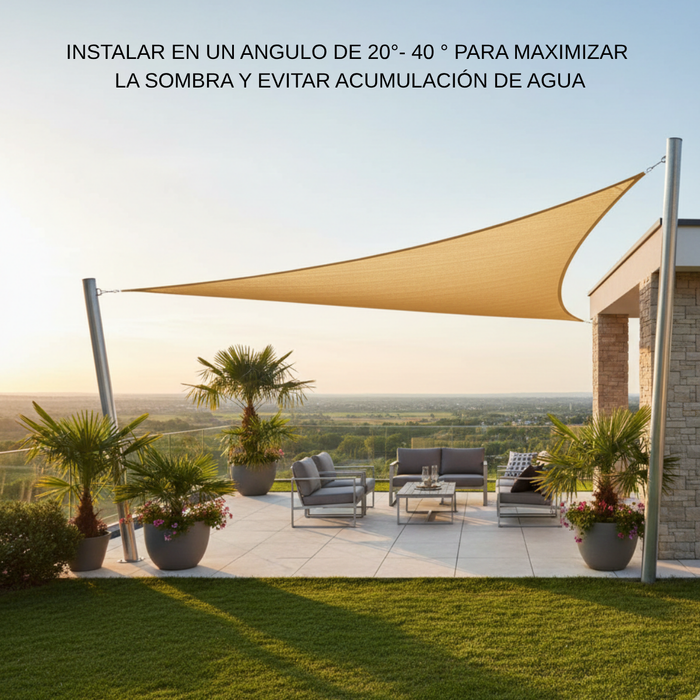 Carpa Toldo Vela Triangular 5x5x5m Sombra Exterior Anti Uv