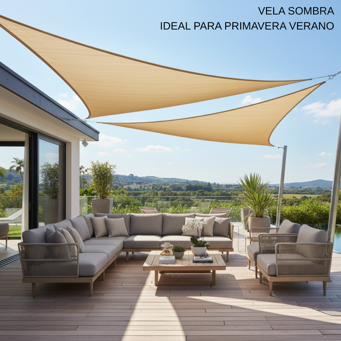 Carpa Toldo Vela Triangular 5x5x5m Sombra Exterior Anti Uv