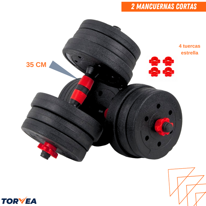 Set Mancuernas Barra Y Discos Ajustable 15kg Pesas Ejercicio