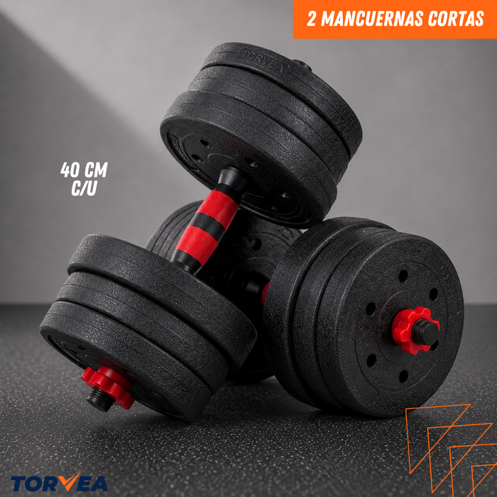 Set Mancuernas Y Barra Ajustable 20kg Pesas Para Ejercicio