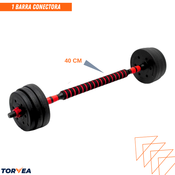 Set Mancuernas Barra Y Discos Ajustable 15kg Pesas Ejercicio