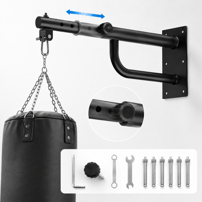 Base Soporte Saco Boxeo Extendible Barra Colgante Pared 150 Kg