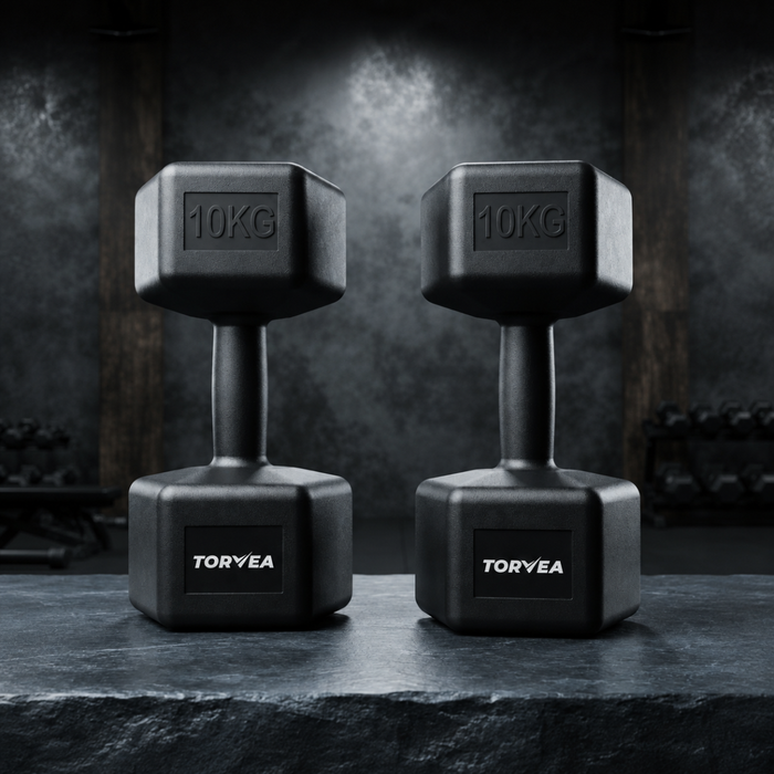 Set X2 Mancuerna Hexagonal 10 Kg C/u Pesas Fitness Gimnasio