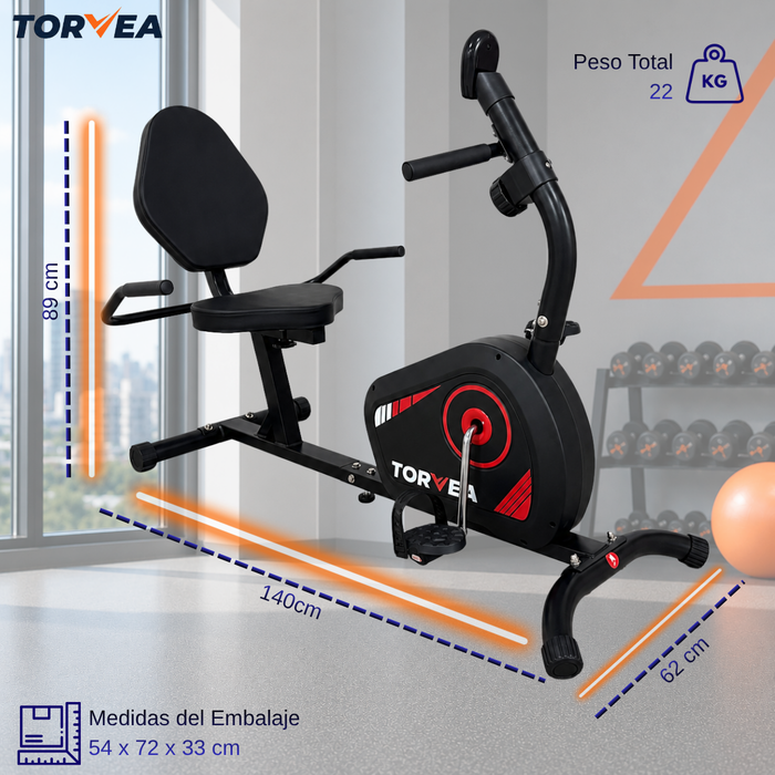 Bicicleta Estática Reclinada Con Respaldo Ejercicio Cardio Ergométrica