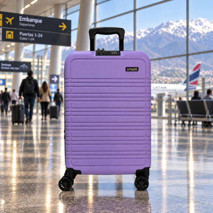 Maleta Cabina Expandible De Viaje Con Ruedas Y Candado 20 Lila