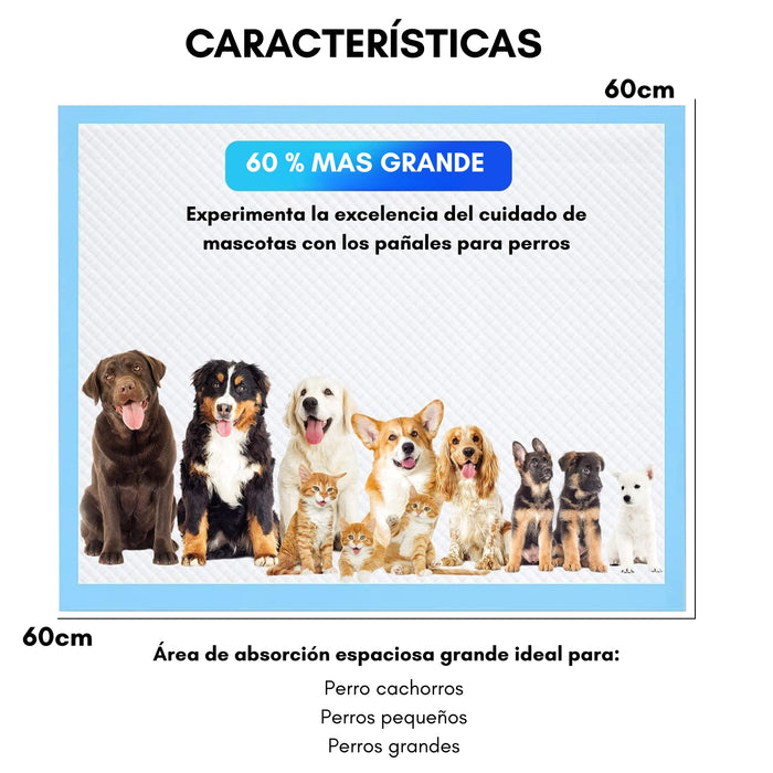 120 Pañales Sabanillas Mascotas Perros Y Gatos 60x60cm