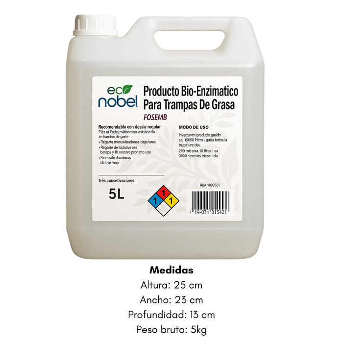 Limpiador Mantencion Trampa De Grasa Bioenzimatico 5 Lt