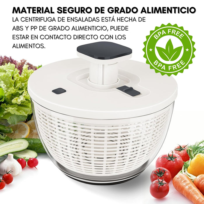 Secador De Verduras Centrifuga Lechuga Multifunción 6l