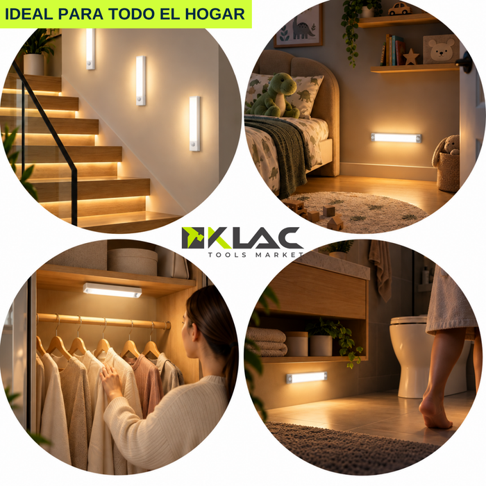 Luz Led Barra Magnética Sensor Movimiento Recargable 20 Cm