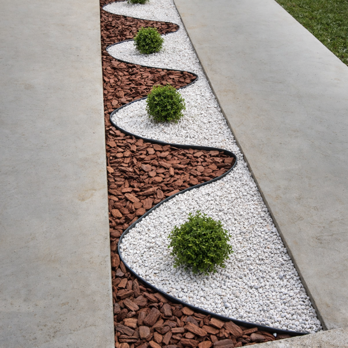 Limitador De Jardín Borde Separador Flexible Césped 10m Negro