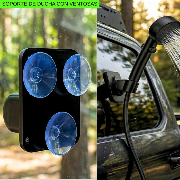 Ducha Camping Portátil 20l Regadera Recargable Led Accesorio Negro