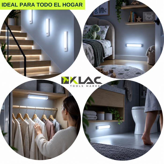 Luz Led Barra Magnética Sensor Movimiento Recargable 20 Cm