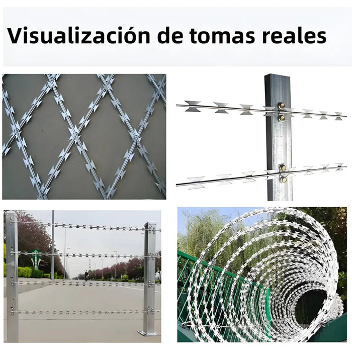 Alambre De Puas Concertina Galvanizada 30 Cm X 10 Mt