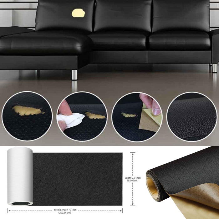 Parche Reparador Cuero Autoadhesivo 50x120cm Para Sofá Auto