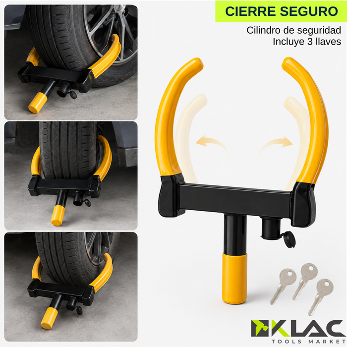 Traba Rueda Antirrobo Auto Tuerca De Seguridad Con 3 Llave